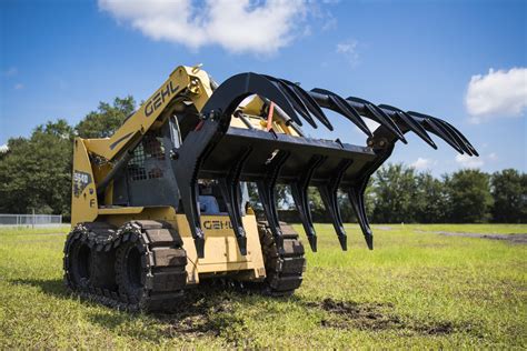 grapple skid steer loader|skid steer with grapple attachment.